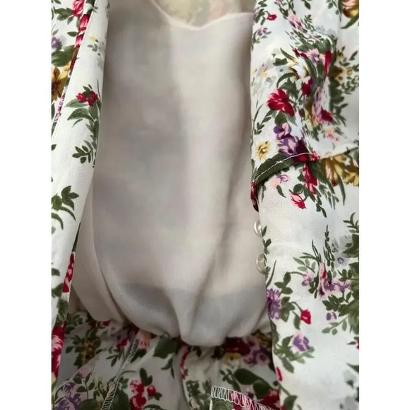 Women's Liz Roberts Floral Blouse‎ Size 8 White Red - Picture 8 of 11